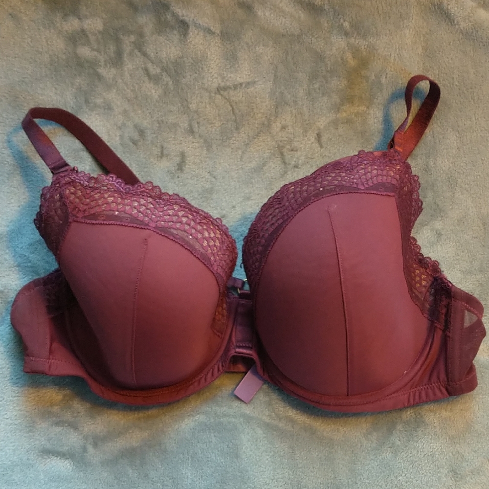 Adore Me Burgundy Strappy Bra